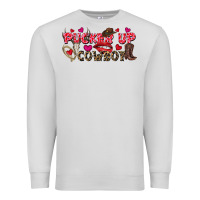 Dove Grey Pucker Up Cowboy Valentine's Day Premium Sweatshirt - FaDigitalArtStudio
