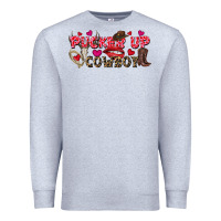 Heather Grey Pucker Up Cowboy Valentine's Day Premium Sweatshirt - FaDigitalArtStudio