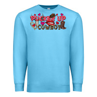 Ocean Blue Pucker Up Cowboy Valentine's Day Premium Sweatshirt - FaDigitalArtStudio