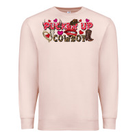 Pale Pink Pucker Up Cowboy Valentine's Day Premium Sweatshirt - FaDigitalArtStudio