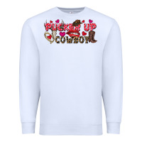 White Pucker Up Cowboy Valentine's Day Premium Sweatshirt - FaDigitalArtStudio