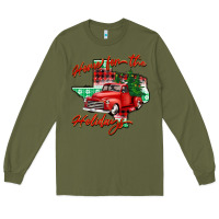 Army Green home for the holidays texas Long Sleeve Tee - BarkalooDesign