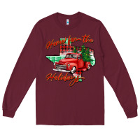 Burgundy home for the holidays texas Long Sleeve Tee - BarkalooDesign