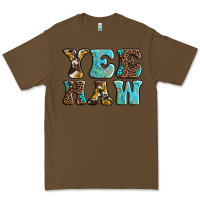 Cacao western sunflowers turquoise leopard yee haw Premium Tee - BarkalooDesign