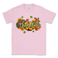 Bubblegum Pink thankful pumpkins Classic Tee - MaliasSmallBusiness