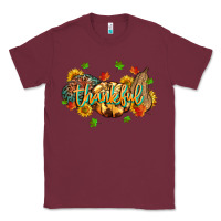Burgundy thankful pumpkins Classic Tee - MaliasSmallBusiness