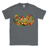 Charcoal Heather thankful pumpkins Classic Tee - MaliasSmallBusiness