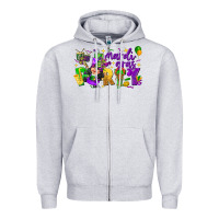 Heather Grey mardi gras party Zipper Hoodie - CowGirlArtShop