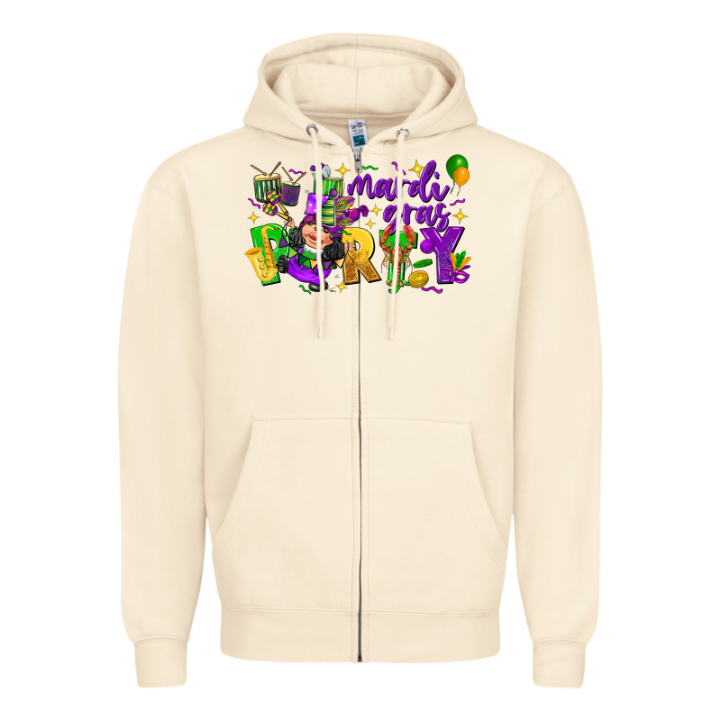 Mardi Gras Party Zipper Hoodie by CowGirlArtShop | Teevron