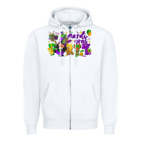 White mardi gras party Zipper Hoodie - CowGirlArtShop