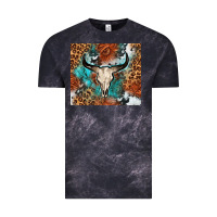 Cloud Black Western with bull skull Vintage Tee - NancyCooperArtShop