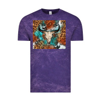 Cloud Purple Western with bull skull Vintage Tee - NancyCooperArtShop