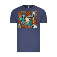 Vintage Denim Western with bull skull Vintage Tee - NancyCooperArtShop