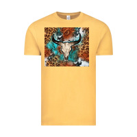 Vintage Mustard Western with bull skull Vintage Tee - NancyCooperArtShop