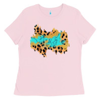 Bubblegum Pink glitter leopard turquoise patch Ladies Tee - AdoDesignShop