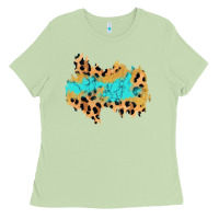 Matcha glitter leopard turquoise patch Ladies Tee - AdoDesignShop