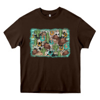 Chocolate Brown cactus cowboy hat background Heavy Core Tee - AdoDesignShop