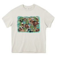 Cream cactus cowboy hat background Heavy Core Tee - AdoDesignShop