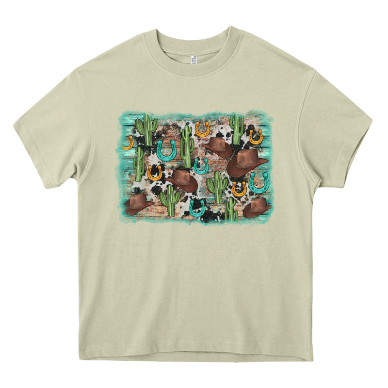Cactus Cowboy Hat Background Heavy Core Tee by AdoDesignShop | Teevron