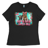Black mama bear sees all Ladies Tee - Artiststas