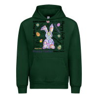 Forest Green Happy Easter Urban Hoodie - CowhideDigitalArt