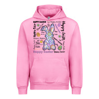 Fuchsia Pink Happy Easter Urban Hoodie - CowhideDigitalArt
