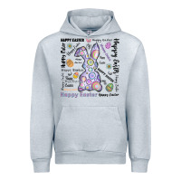 Heather Grey Happy Easter Urban Hoodie - CowhideDigitalArt