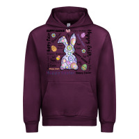 Mauve Wine Happy Easter Urban Hoodie - CowhideDigitalArt