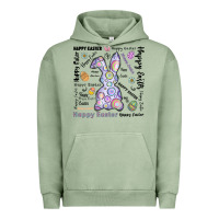 Pigment Oil Green Happy Easter Urban Hoodie - CowhideDigitalArt