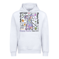 White Happy Easter Urban Hoodie - CowhideDigitalArt