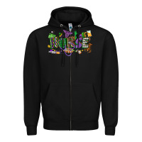 Black nurse mardi gras Zipper Hoodie - CowGirlArtShop