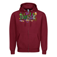 Burgundy nurse mardi gras Zipper Hoodie - CowGirlArtShop