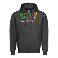 Charcoal Heather nurse mardi gras Zipper Hoodie - CowGirlArtShop