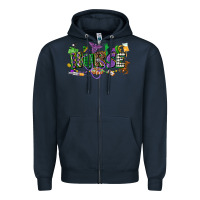 Navy nurse mardi gras Zipper Hoodie - CowGirlArtShop