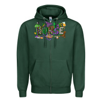 Sports Green nurse mardi gras Zipper Hoodie - CowGirlArtShop