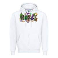 White nurse mardi gras Zipper Hoodie - CowGirlArtShop