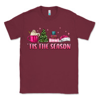 Burgundy tis the season pink christmas Classic Tee - MaliasSmallBusiness