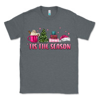 Charcoal Heather tis the season pink christmas Classic Tee - MaliasSmallBusiness