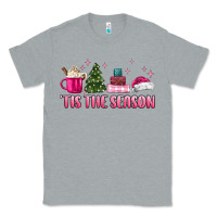 Heather Grey tis the season pink christmas Classic Tee - MaliasSmallBusiness