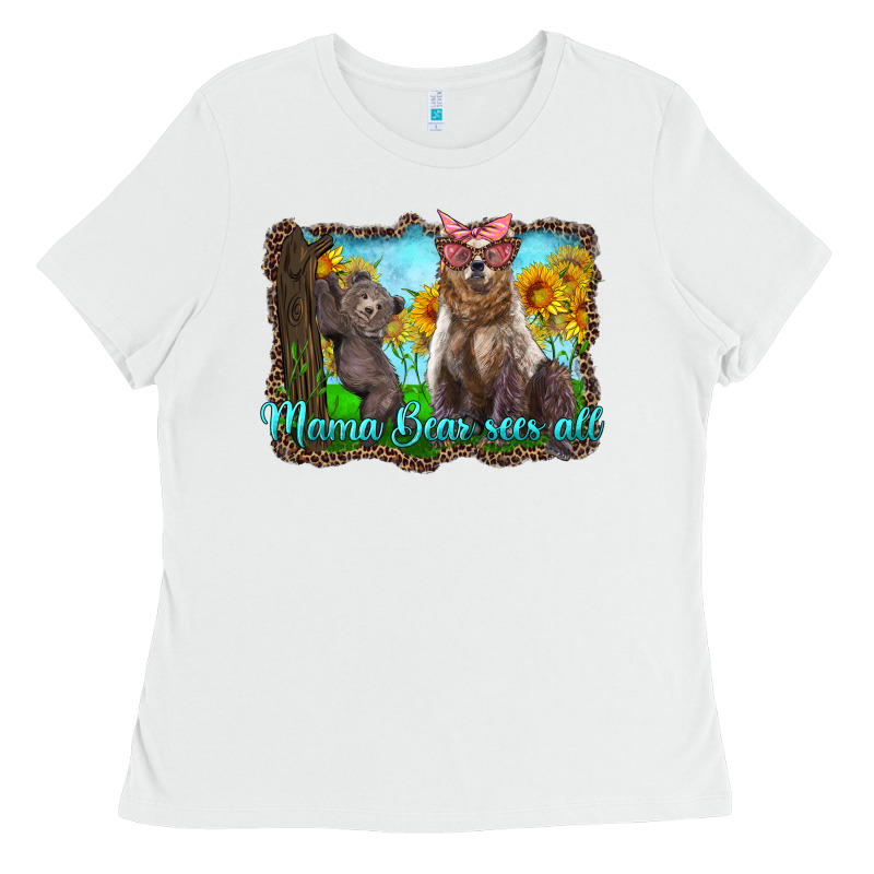 Mama Bear Sees All With Sunflowers Ladies Tee by Artiststas | Teevron