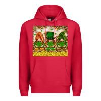 Cardinal St. Patrick's Day gnomies with leopard tumbler Premium Hoodie - HowdyJamesFarm