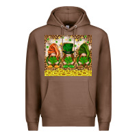 Chestnut St. Patrick's Day gnomies with leopard tumbler Premium Hoodie - HowdyJamesFarm