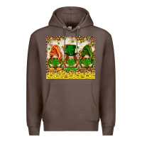 Coffee St. Patrick's Day gnomies with leopard tumbler Premium Hoodie - HowdyJamesFarm