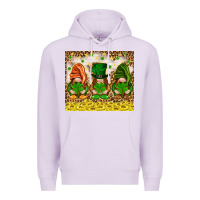 Lilac St. Patrick's Day gnomies with leopard tumbler Premium Hoodie - HowdyJamesFarm