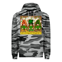 Slate Camo St. Patrick's Day gnomies with leopard tumbler Premium Hoodie - HowdyJamesFarm