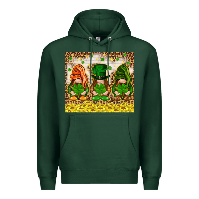 St. Patrick's Day Gnomies With Leopard Tumbler Premium Hoodie by HowdyJamesFarm | Teevron
