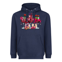 Navy valentine's day wine glasses Heavyweight Hoodie - OliviaCreatesArt