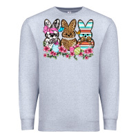 Heather Grey Western Easter peeps Premium Sweatshirt - OliviaCreatesArt