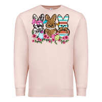 Pale Pink Western Easter peeps Premium Sweatshirt - OliviaCreatesArt