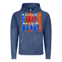 Vintage Denim Land of the Free 4th of July Brushstroke Vintage Hoodie - Jasminsmagicworld